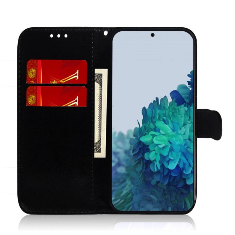 Housse Samsung Galaxy S22 Plus 5G Simili Cuir Couverture Miroir