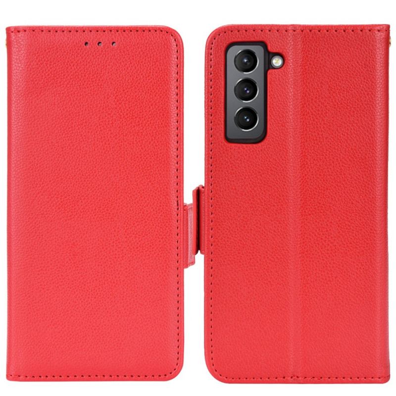 Housse Samsung Galaxy S22 Plus 5G Style Cuir Litchi Design