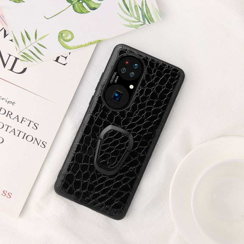 Coque Huawei P50 Pro Style Crocodile Anneau-Support