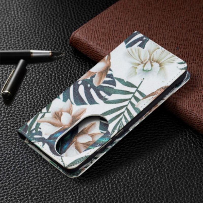 Flip Cover Huawei P50 Pro Feuilles