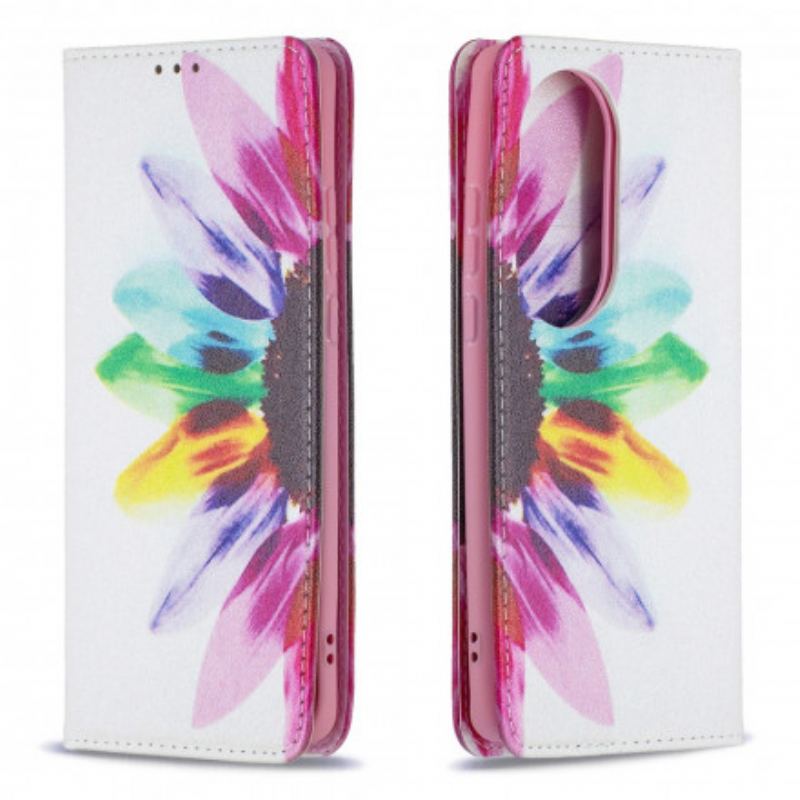 Flip Cover Huawei P50 Pro Fleur Aquarelle