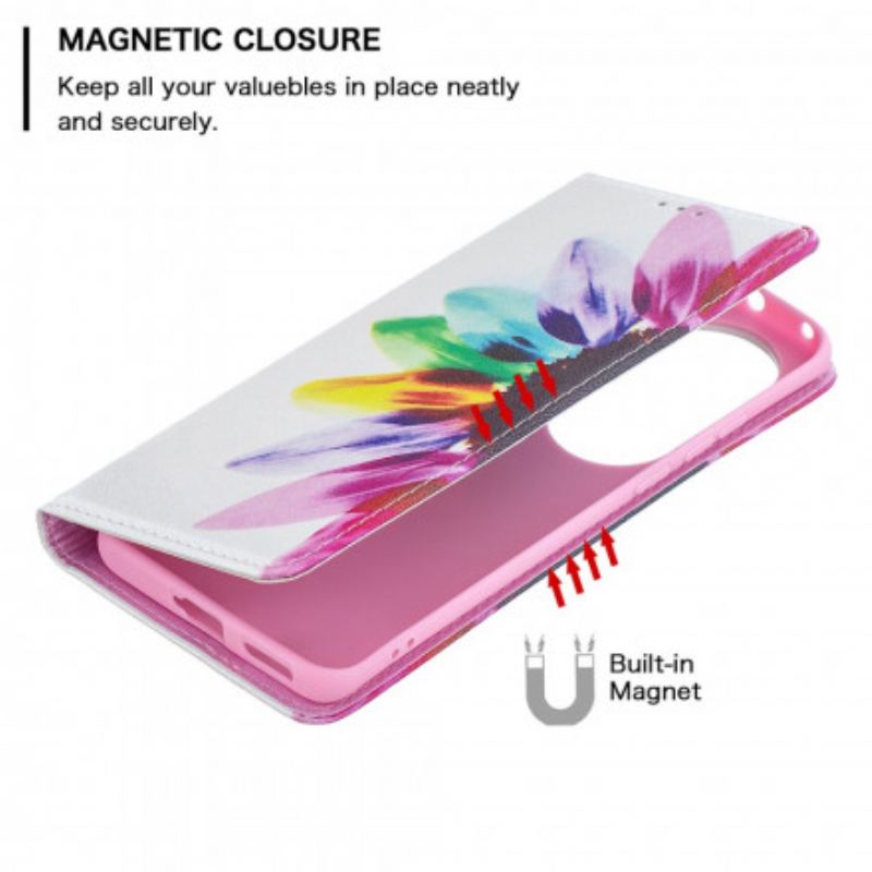 Flip Cover Huawei P50 Pro Fleur Aquarelle