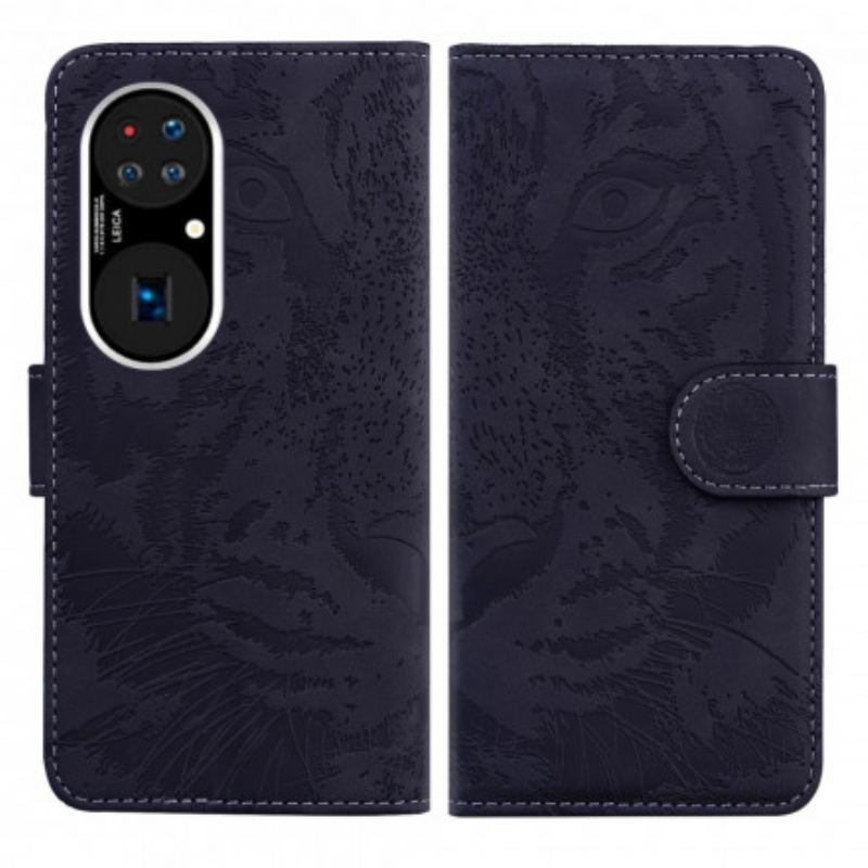 Housse Huawei P50 Pro Empreinte Face de Tigre