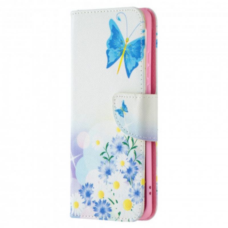 Housse Huawei P50 Pro Papillons et Fleurs Peints