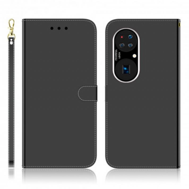 Housse Huawei P50 Pro Simili Cuir Couverture MIroir