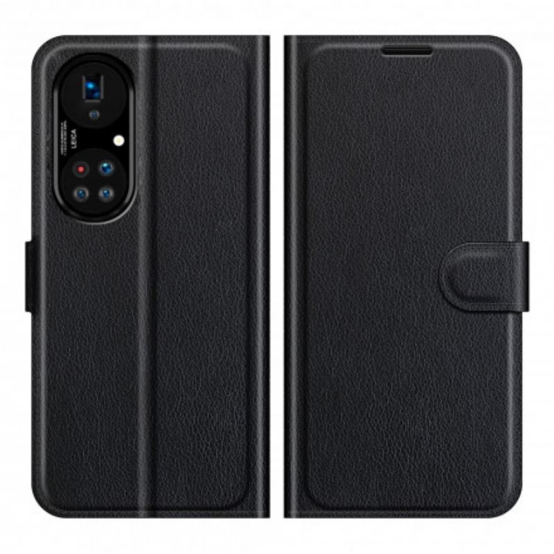 Housse Huawei P50 Pro Style Cuir Litchi Classique