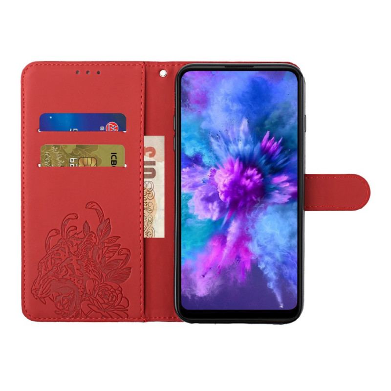 Housse Huawei P50 Pro Tigre Baroque à Lanière