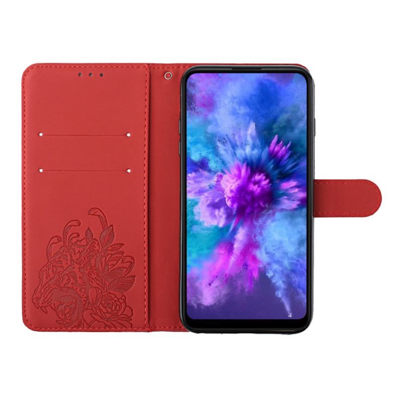 Housse Huawei P50 Pro Tigre Baroque à Lanière