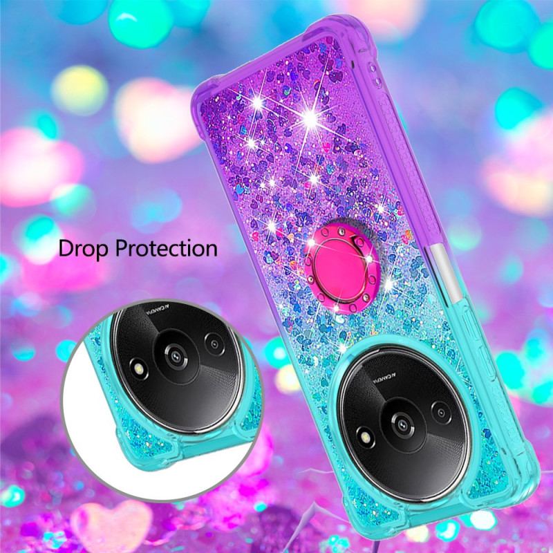 Coque Xiaomi Redmi A3 / Poco C61 Anneau-Support Dégradé Paillettes