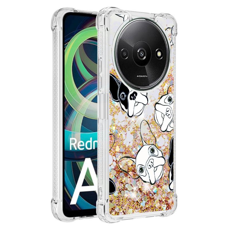 Coque Xiaomi Redmi A3 / Poco C61 Paillettes Chien