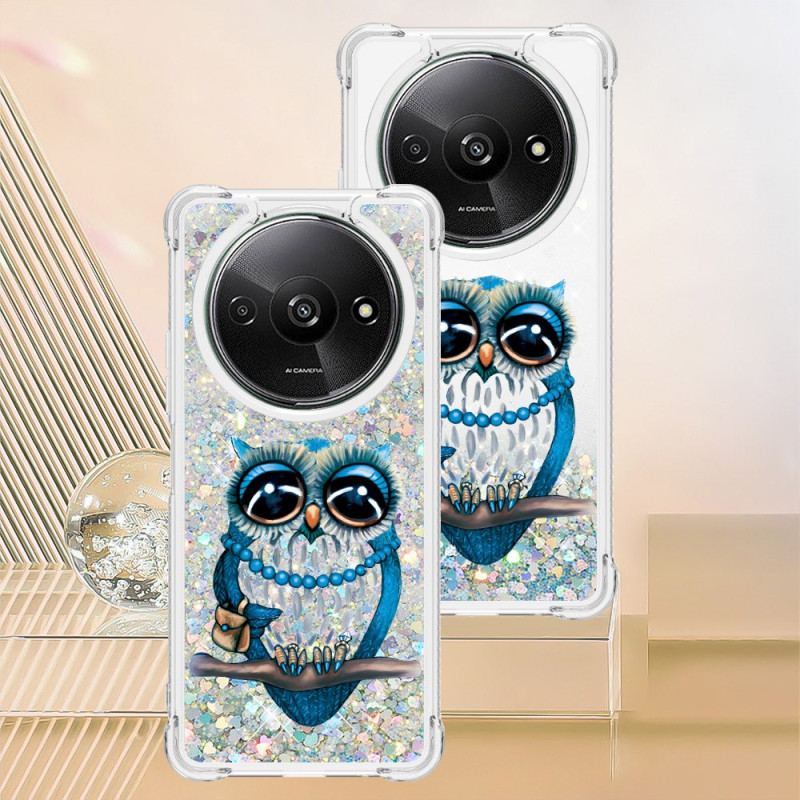 Coque Xiaomi Redmi A3 / Poco C61 Paillettes Chouette