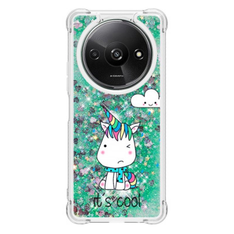 Coque Xiaomi Redmi A3 / Poco C61 Paillettes Licorne