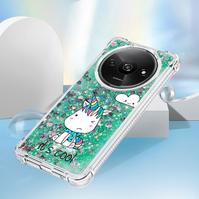 Coque Xiaomi Redmi A3 / Poco C61 Paillettes Licorne