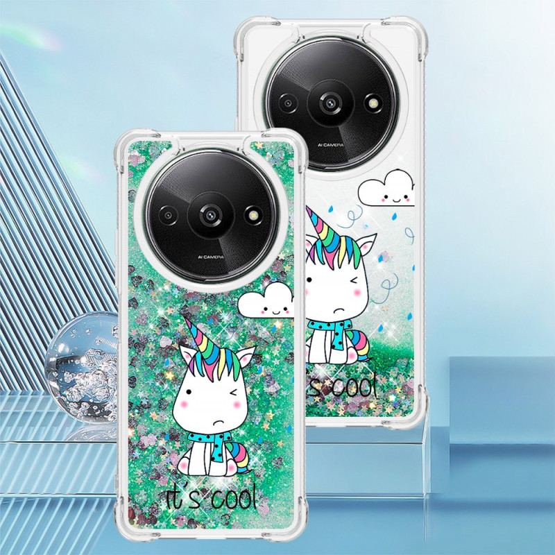 Coque Xiaomi Redmi A3 / Poco C61 Paillettes Licorne