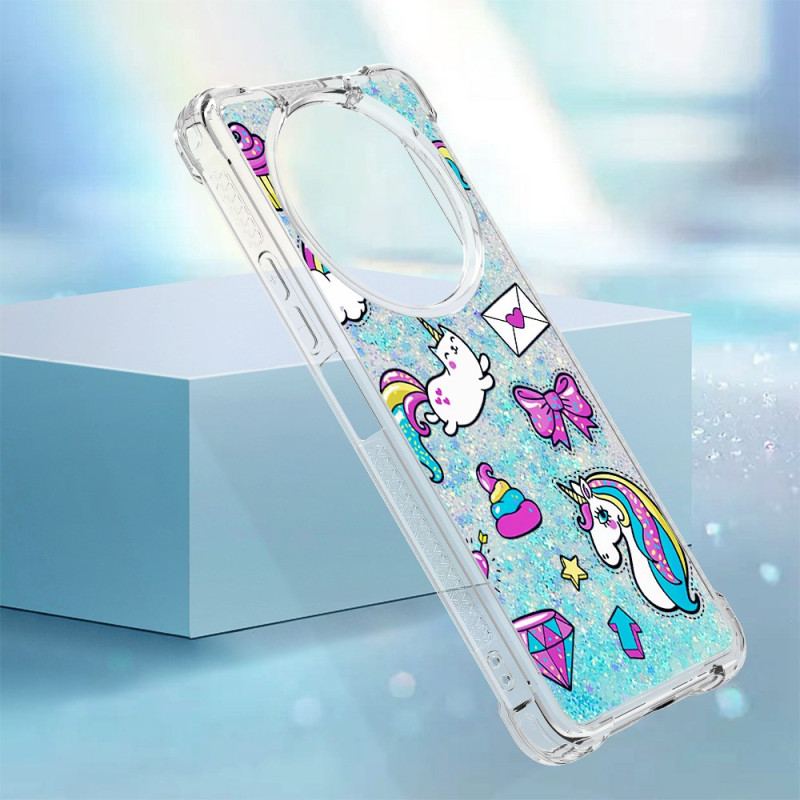 Coque Xiaomi Redmi A3 / Poco C61 Paillettes Petites Licornes