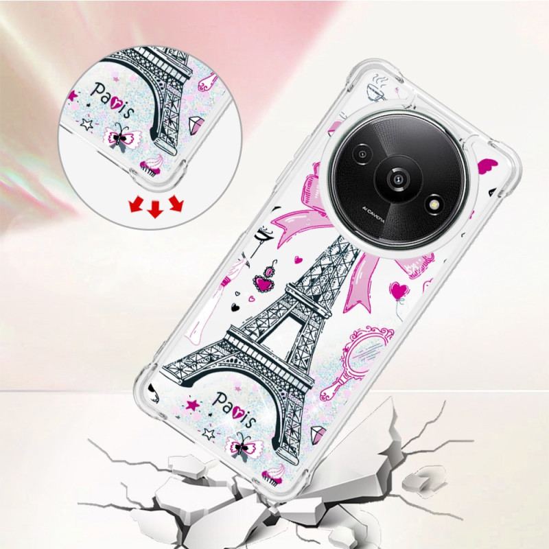 Coque Xiaomi Redmi A3 / Poco C61 Paillettes Tour Eiffel