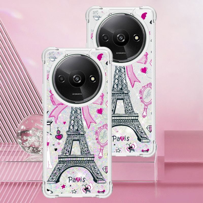 Coque Xiaomi Redmi A3 / Poco C61 Paillettes Tour Eiffel