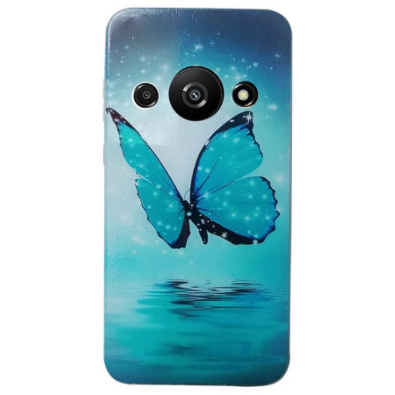 Coque Xiaomi Redmi A3 / Poco C61 Papillon Bleu