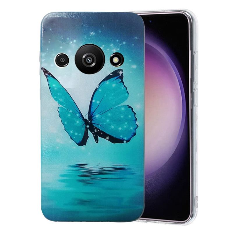 Coque Xiaomi Redmi A3 / Poco C61 Papillon Bleu