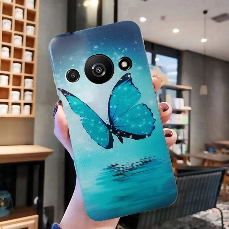 Coque Xiaomi Redmi A3 / Poco C61 Papillon Bleu