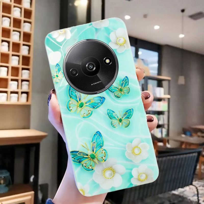 Coque Xiaomi Redmi A3 / Poco C61 Papillons et Fleurs