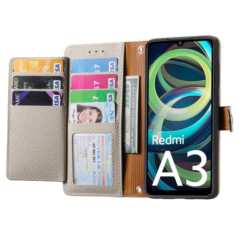 Housse Xiaomi Redmi A3 / Poco C61 Fonction Blocage RFID et Porte-Monnaie Zippé