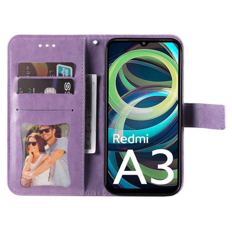 Housse Xiaomi Redmi A3 / Poco C61 Motif Floral avec Lanière