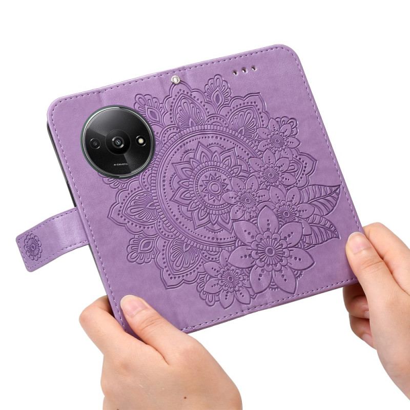 Housse Xiaomi Redmi A3 / Poco C61 Motif Floral avec Lanière