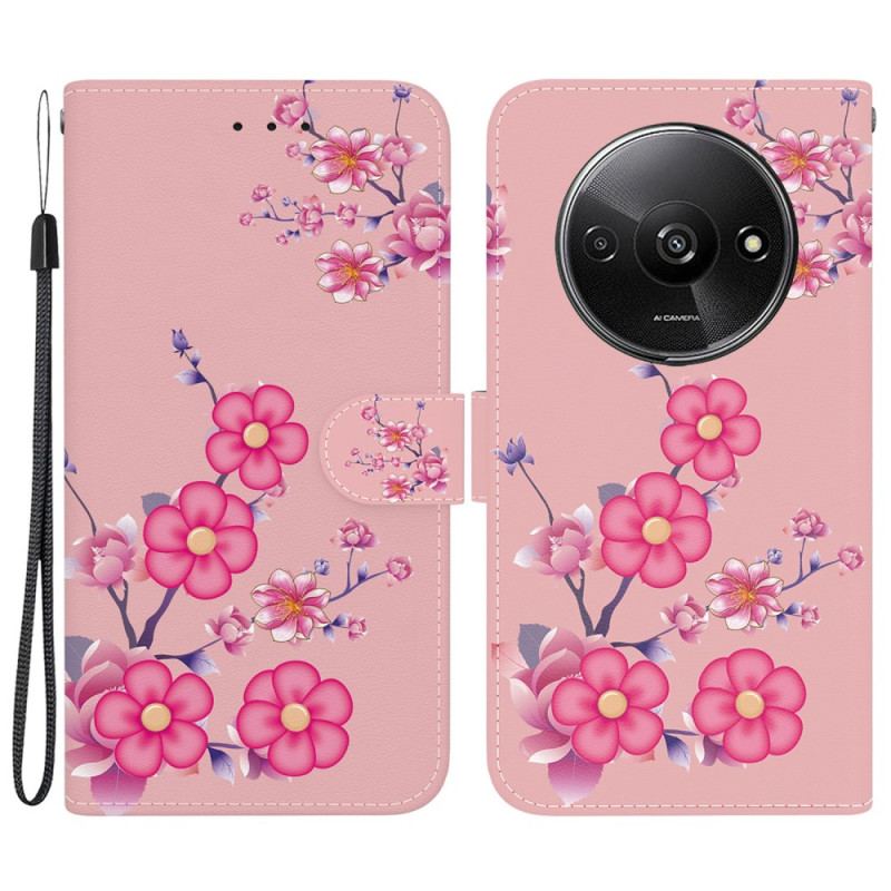 Housse Xiaomi Redmi A3 / Poco C61 Motif Sakura à Lanière