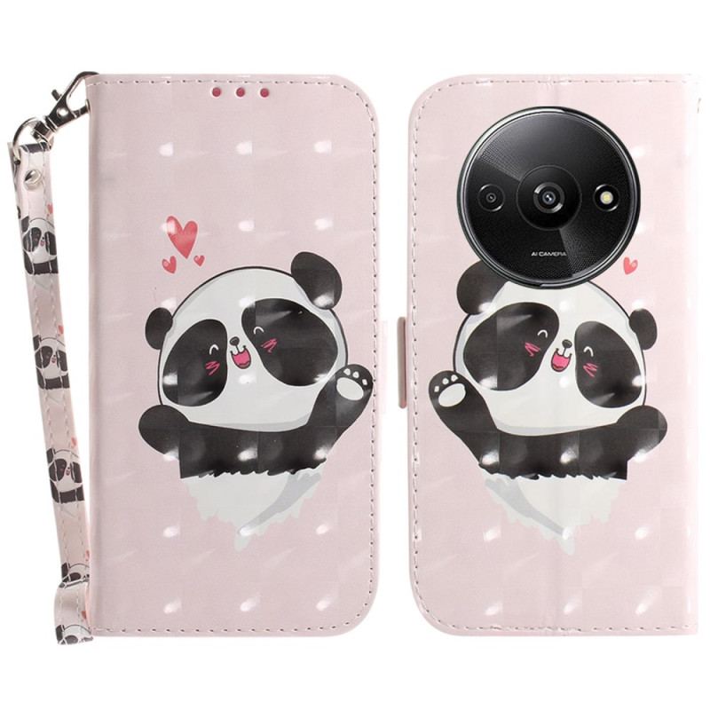 Housse Xiaomi Redmi A3 / Poco C61 Panda Love à Lanière