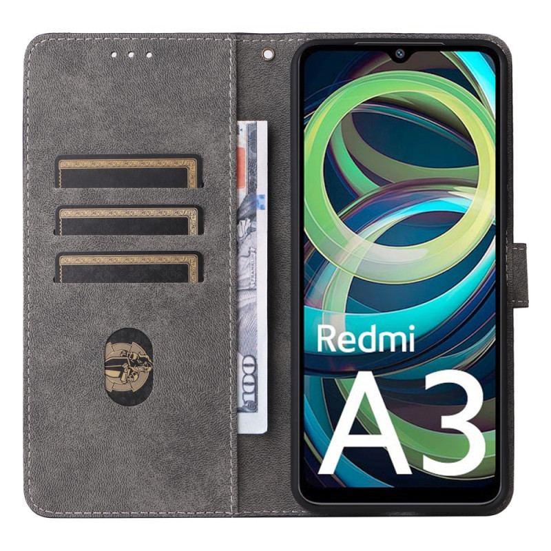 Housse Xiaomi Redmi A3 / Poco C61 Portefeuille Bloquant RFID et Lanière