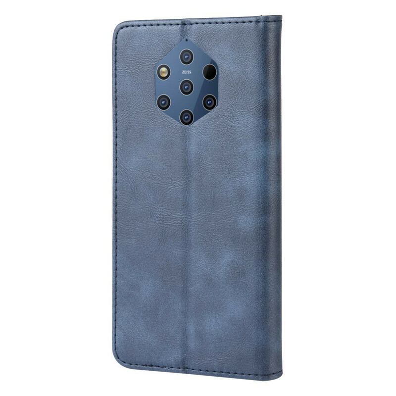 Flip Cover Nokia 9 PureView Effet Cuir Vintage Stylisé