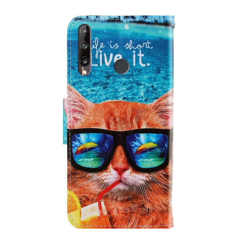 Housse Huawei P40 Lite E / Y7p Cat Live It à Lanière