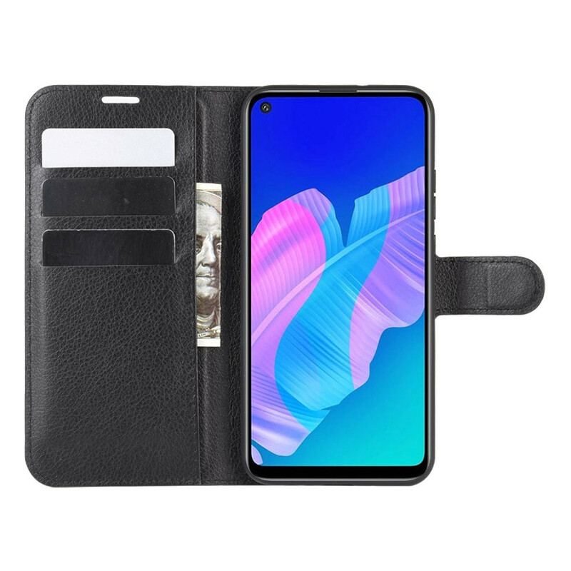 Housse Huawei P40 Lite E / Y7p Simili Cuir Litchi Classique