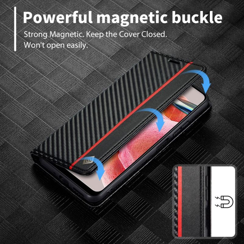 Flip Cover Xiaomi Redmi Note 12 4G Fibre Carbone LC.IMEEKE