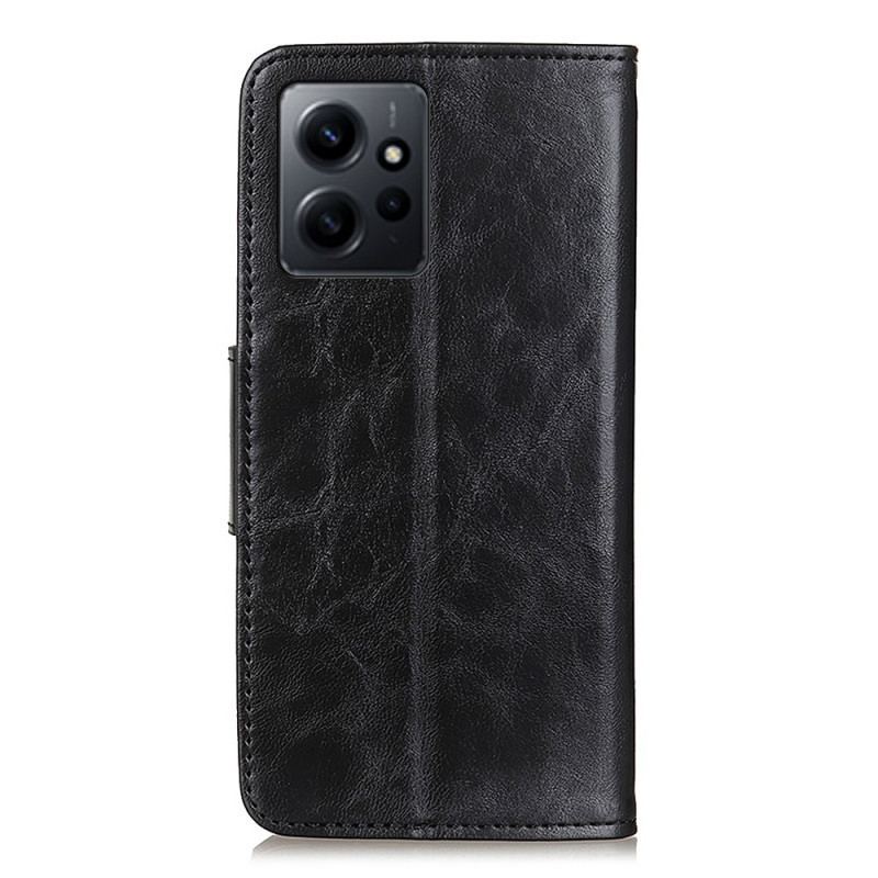 Housse Xiaomi Redmi Note 12 4G Cuir Fendu Fermoir Réversible