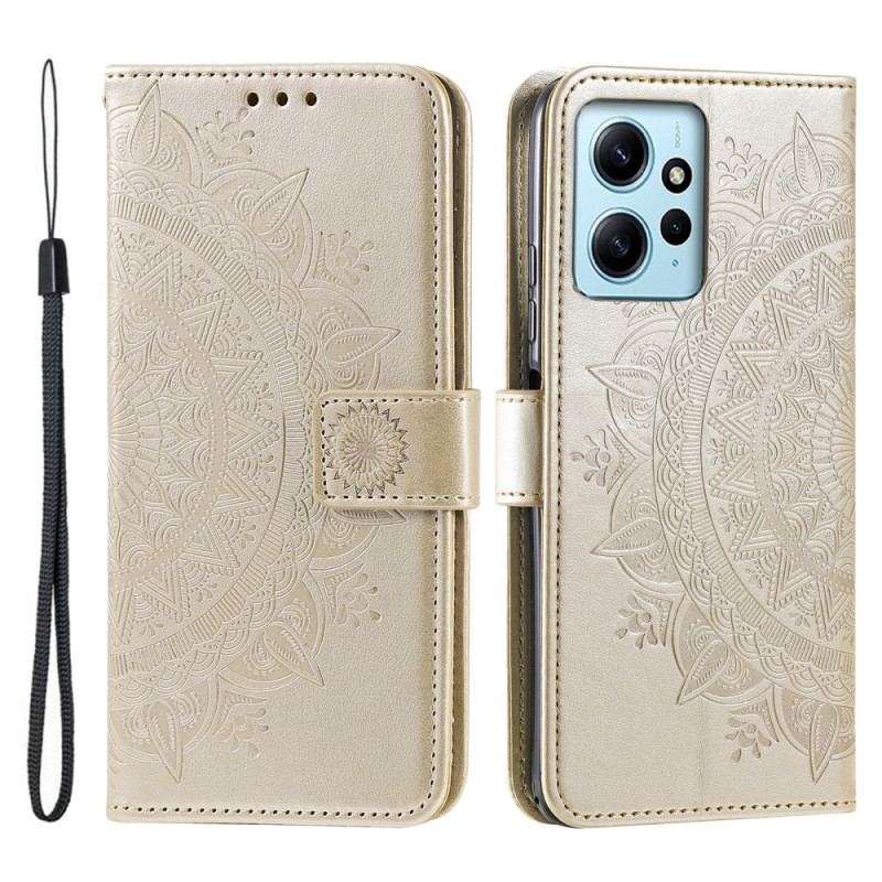 Housse Xiaomi Redmi Note 12 4G Mandala Soleil avec Lanière