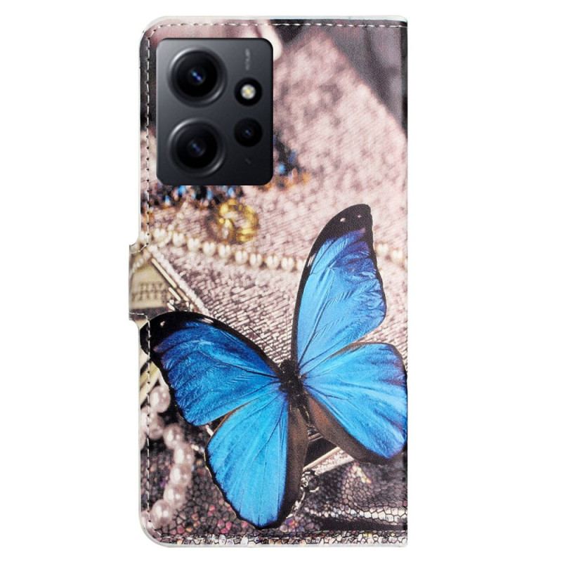 Housse Xiaomi Redmi Note 12 4G Papillon Bleu