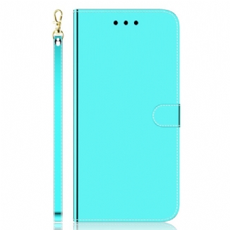 Housse Xiaomi Redmi Note 12 4G Simili Cuir Miroir avec Lanière