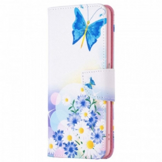 Housse Realme 9i Papillon et Fleurs Pastels