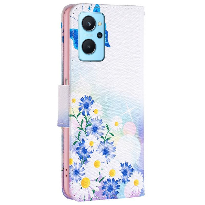 Housse Realme 9i Papillon et Fleurs Pastels