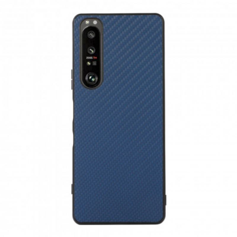 Coque Sony Xperia 1 III Effet Cuir Texture Fibre Carbone