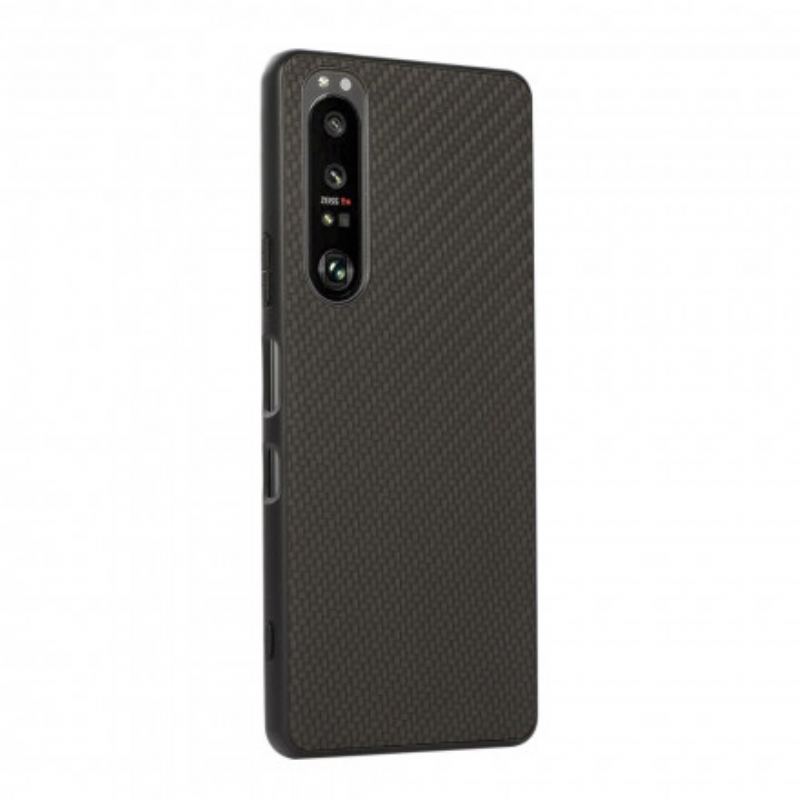 Coque Sony Xperia 1 III Effet Cuir Texture Fibre Carbone