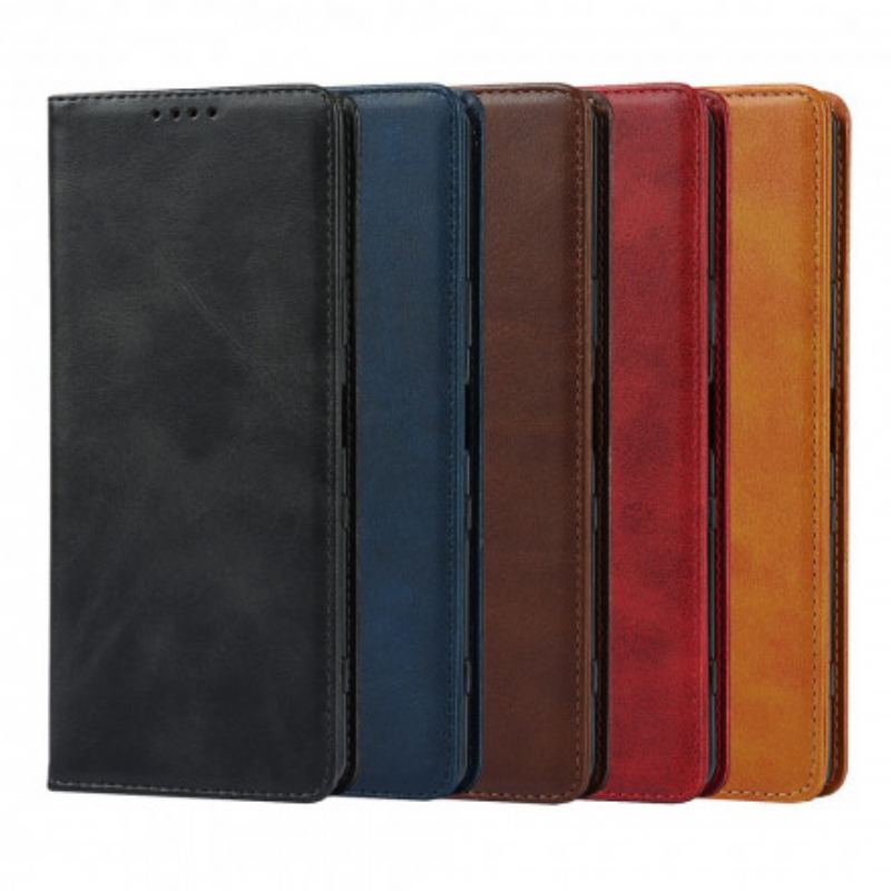 Flip Cover Sony Xperia 1 III Cuir Véritable Classique