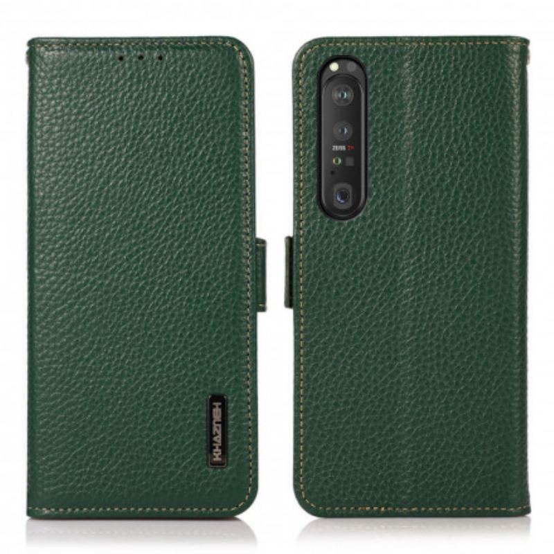 Housse Sony Xperia 1 III Cuir Litchi KHAZNEH RFID