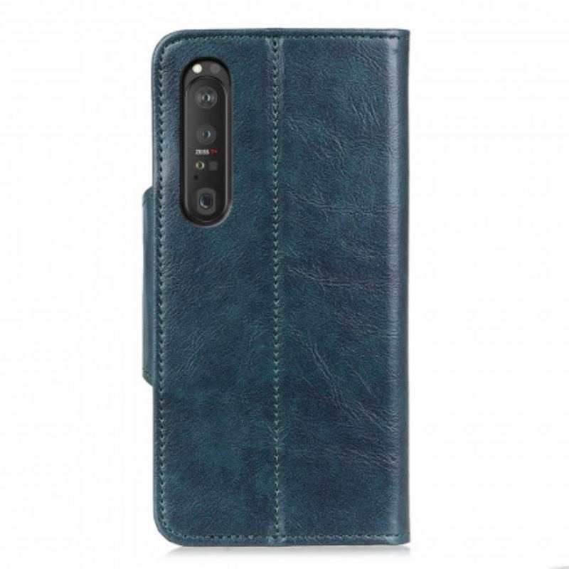 Housse Sony Xperia 1 III Simili Cuir Bouton Verni