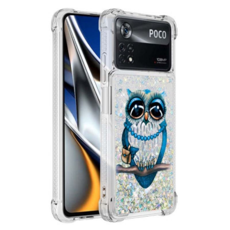 Coque Poco X4 Pro 5G Mrs Hibou Paillettes