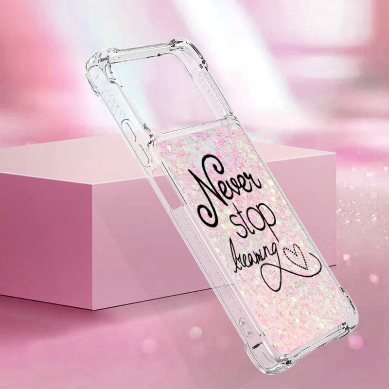 Coque Poco X4 Pro 5G Never Stop Dreaming Paillettes