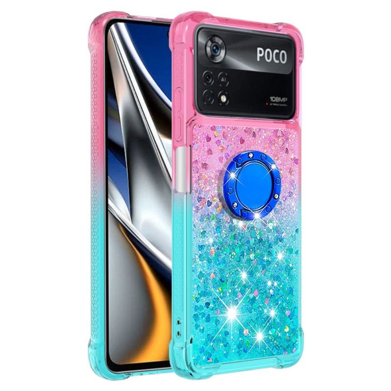 Coque Poco X4 Pro 5G Paillettes Anneau-Support