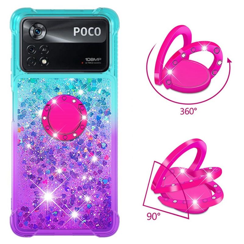 Coque Poco X4 Pro 5G Paillettes Anneau-Support